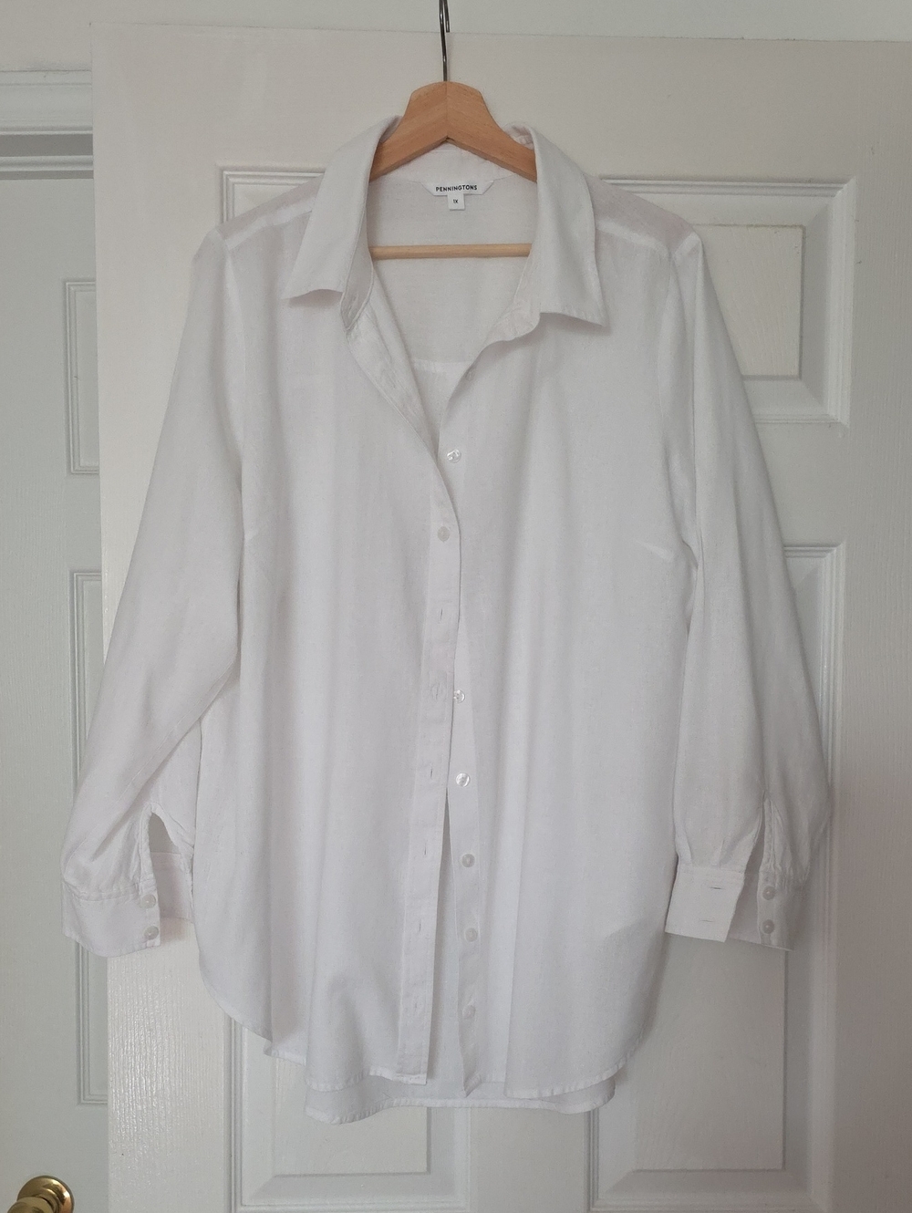 Penningtons White Linen Blend Shirt